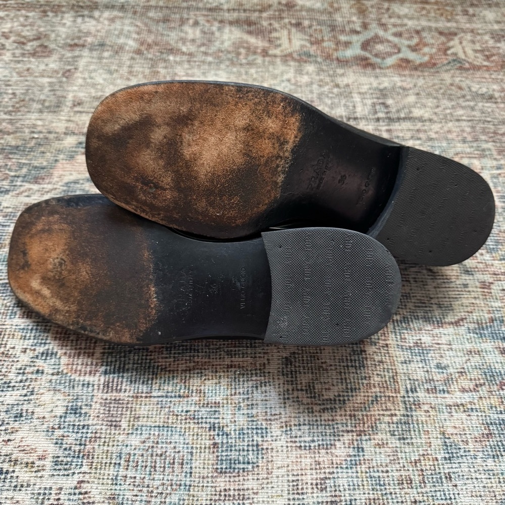 Prada Black Leather Penny Loafers - Picture 4 of 6